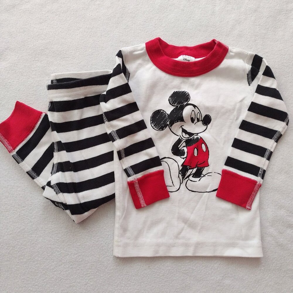 Hanna Andersson Disney Pajama Set 2T Mickey Mouse Organic Cotton Long Johns - Picture 9 of 9